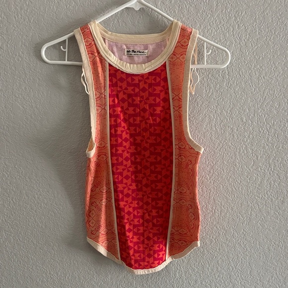 Free People Tops - Free People Red and Cream Tank Top